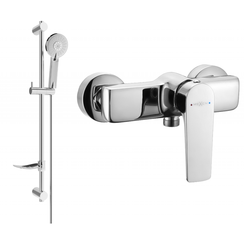Mexen Lynx DF40 shower mixer with shower set, chrome - 74594DF40-00
