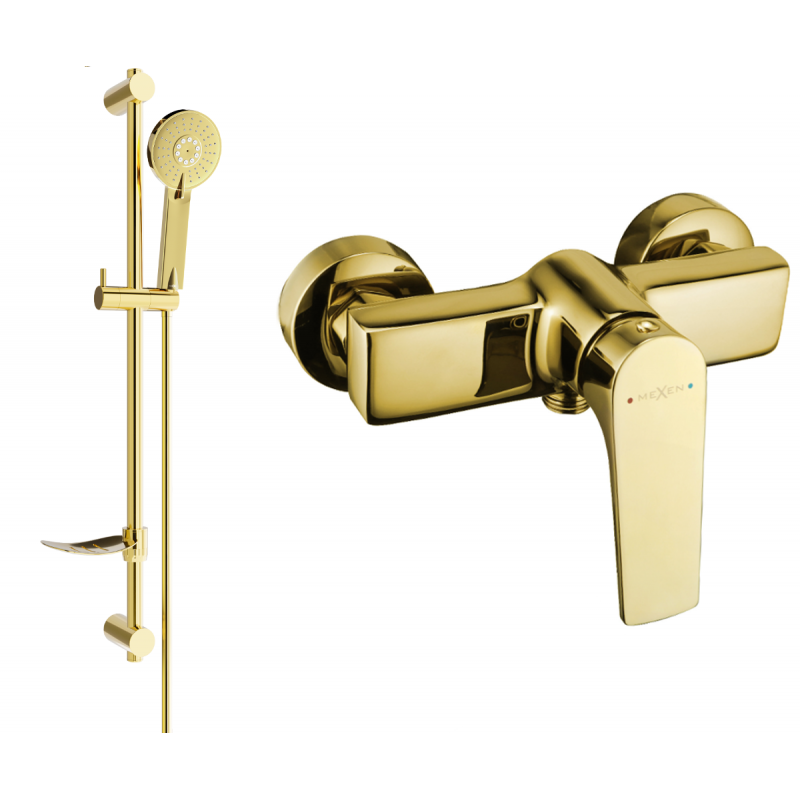 Mexen Lynx DF40 duschblandare med duschset, guld - 74594DF40-50