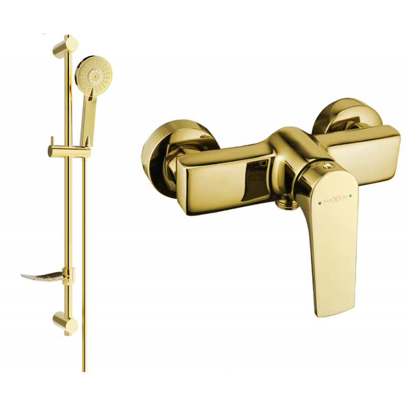 Mexen Lynx DF40 grifo de ducha con conjunto de ducha, dorado - 74594DF40-50