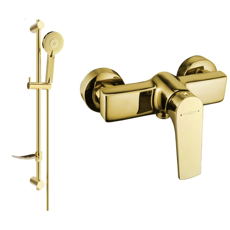 Mexen Lynx DF40 Shower Faucet with Shower Set, Gold - 74594DF40-50