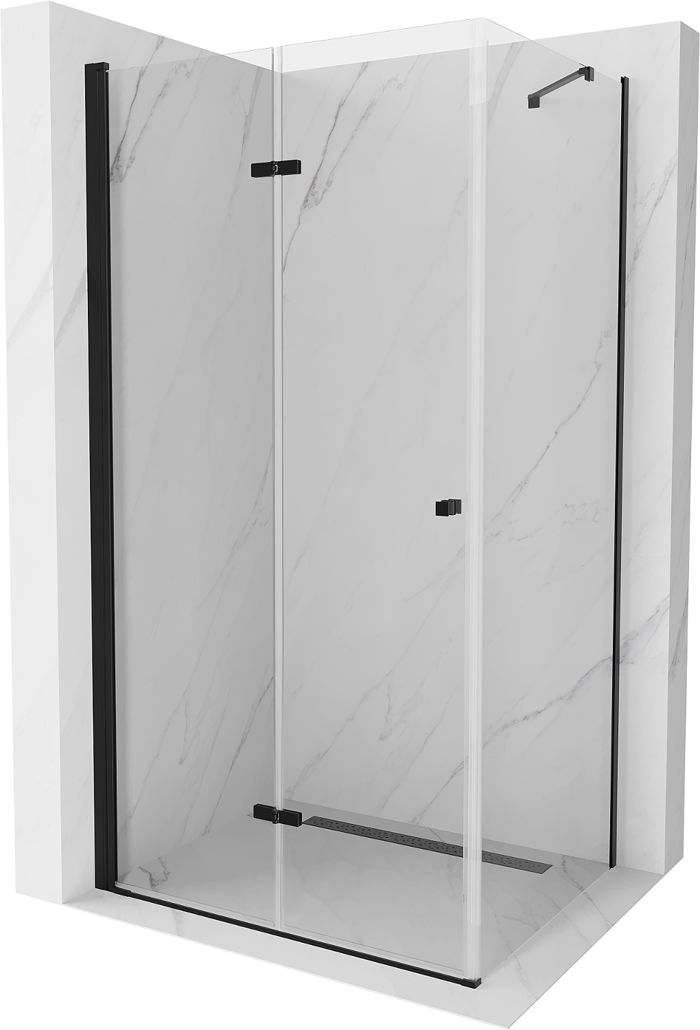 Mexen Lima kabina prysznicowa składana 120 x 90 cm, transparent, czarna - 856-120-090-70-00