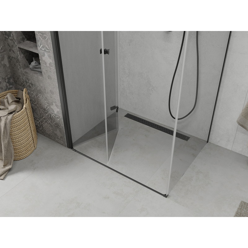 Mexen Lima sklopiva tuš kabina 120 x 100 cm, prozirna, crna - 856-120-100-70-00