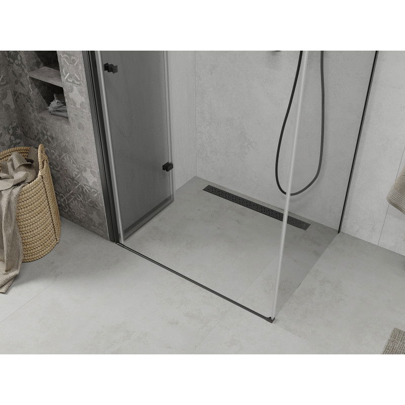 Mexen Lima zložljiva tuš kabina 120 x 100 cm, prozorna, črna - 856-120-100-70-00