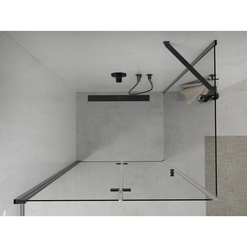 Mexen Lima sklopiva tuš kabina 120 x 100 cm, prozirna, crna - 856-120-100-70-00