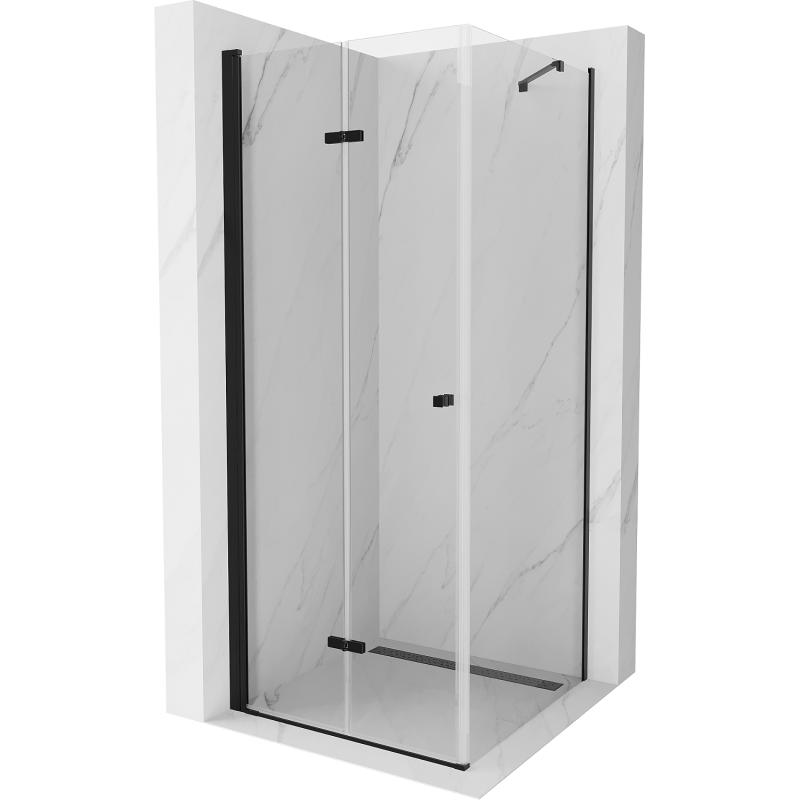 Mexen Lima faltbare Duschkabine 120 x 120 cm, transparent, schwarz - 856-120-120-70-00
