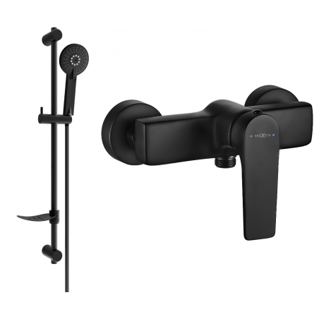Mexen Lynx DF40 shower mixer tap with shower set, black - 74594DF40-70