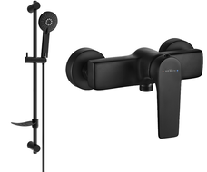 Mexen Lynx DF40 shower mixer tap with shower set, black - 74594DF40-70