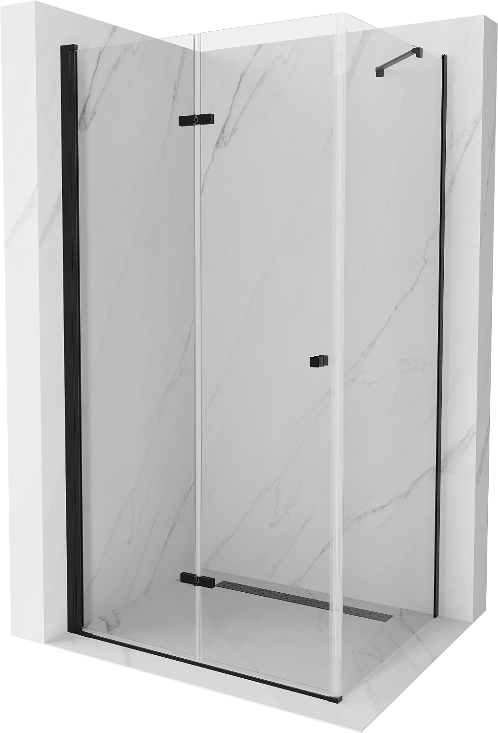 Mexen Lima kabina prysznicowa składana 120 x 110 cm, transparent, czarna - 856-120-110-70-00