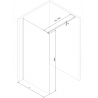Mexen Kioto parede de duche Walk-in 100 x 200 cm, grade preta 8 mm, metalizado - 800-100-101-95-77