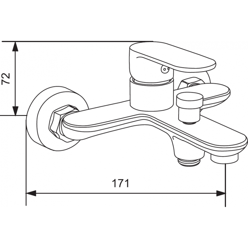 Mexen Milo DF40 badkarsset, krom - 71303DF40-00