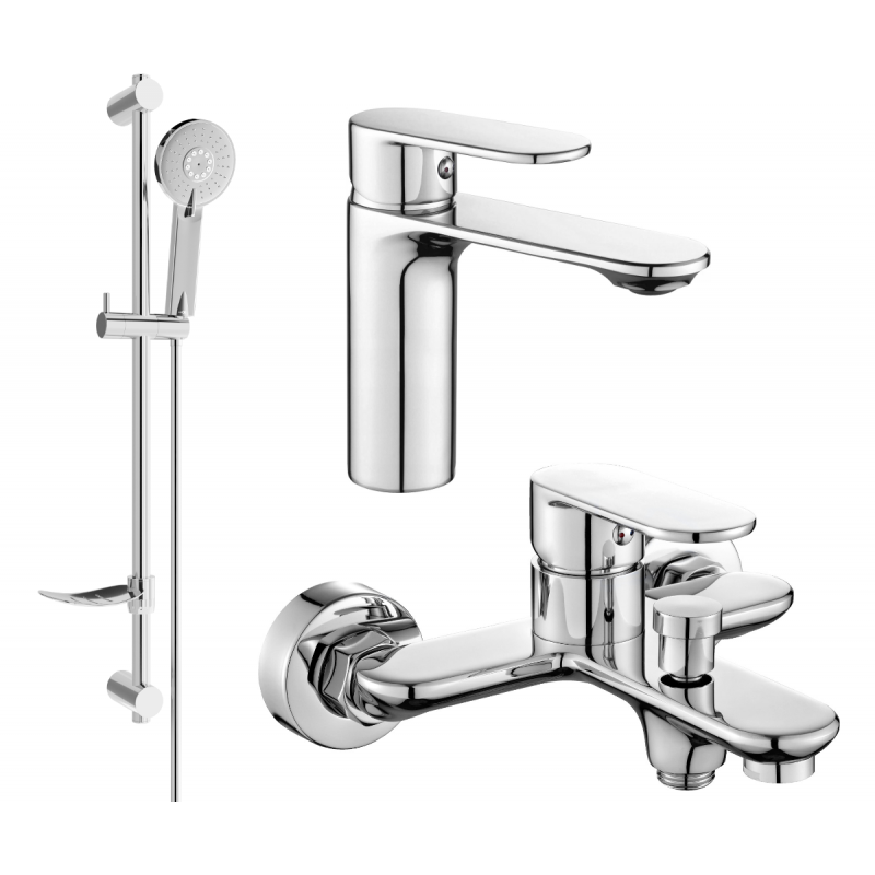 Mexen Milo DF40 badkarsset, krom - 71303DF40-00