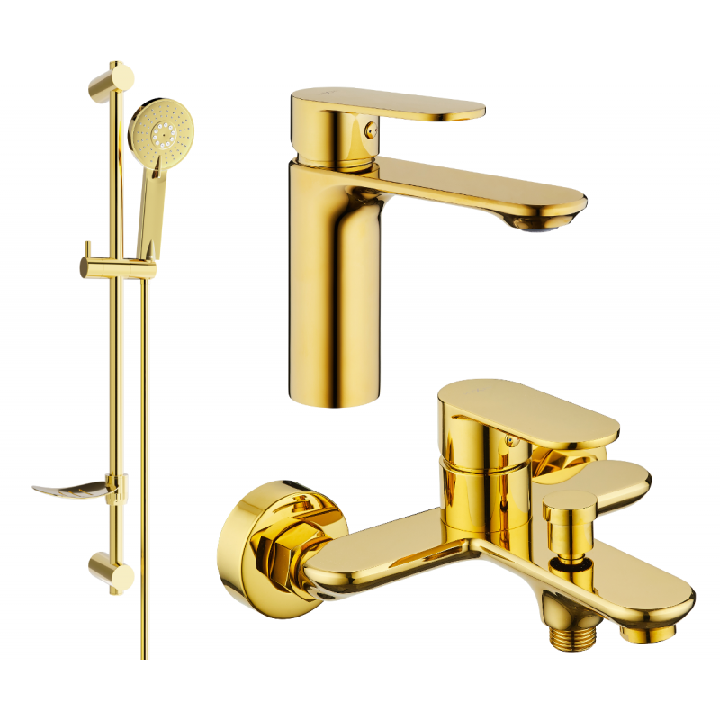 Mexen Milo DF40 Bath Set, Gold - 71303DF40-50