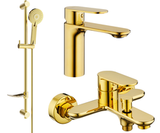 Mexen Milo DF40 Badewannen-Set, Gold - 71303DF40-50
