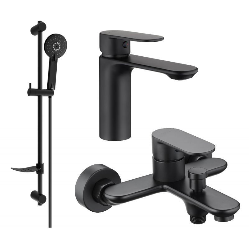 Mexen Milo DF40 conjunto de baño, negro - 71303DF40-70