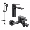 Mexen Milo DF40 Bathtub Set, Black - 71303DF40-70
