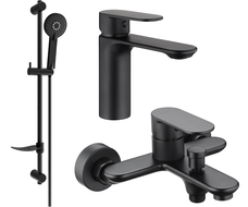 Mexen Milo DF40 Bath Set, Black - 71303DF40-70
