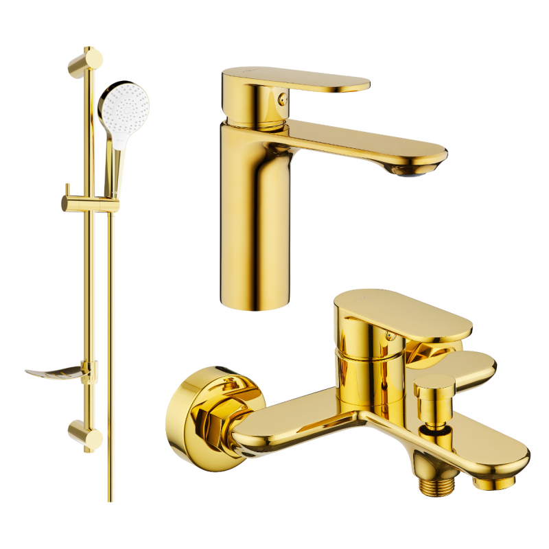 Mexen Milo DF05 conjunto de banheira, dourado - 71303DF05-50
