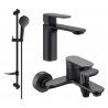 Mexen Milo DF05 Badewannenset, schwarz - 71303DF05-70