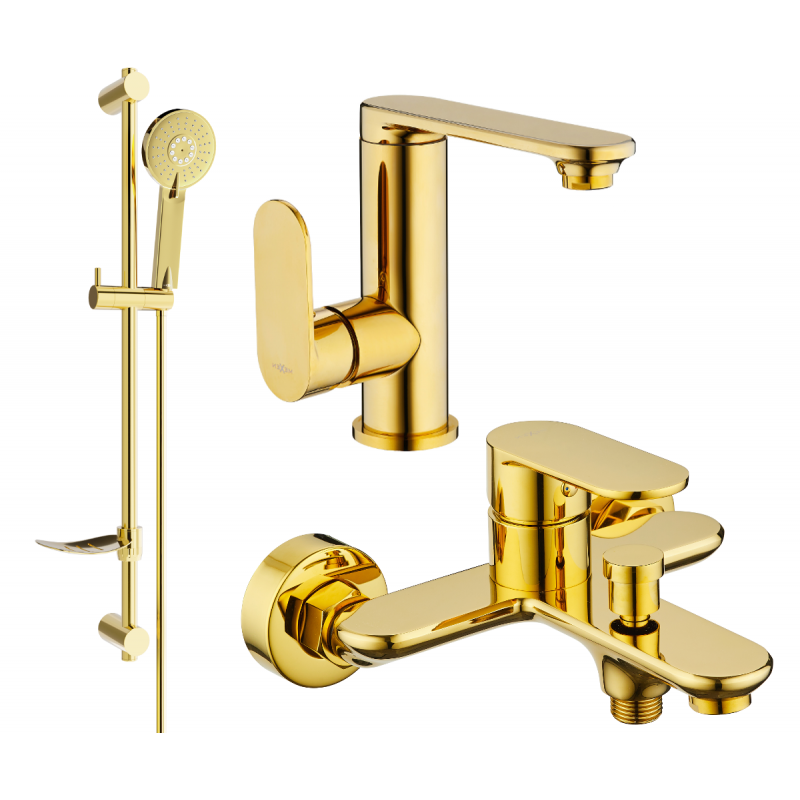 Mexen Milo DF40 Badewannen-Set, Gold - 713053DF40-50