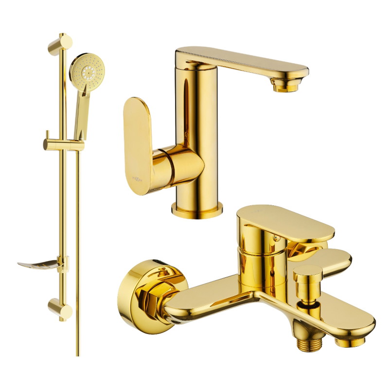 Mexen Milo DF40 kupaonski set, zlatni - 713053DF40-50