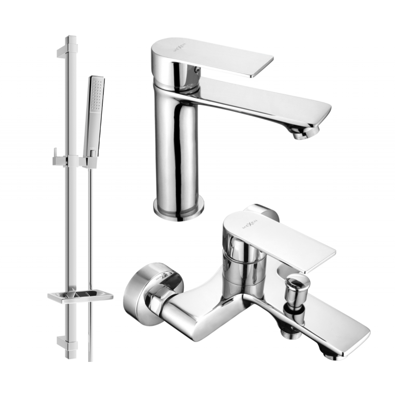 Mexen Royo DQ72 Bath Set, Chrome - 72203DQ72-00