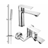 Mexen Royo DQ72 Bath Set, Chrome - 72203DQ72-00