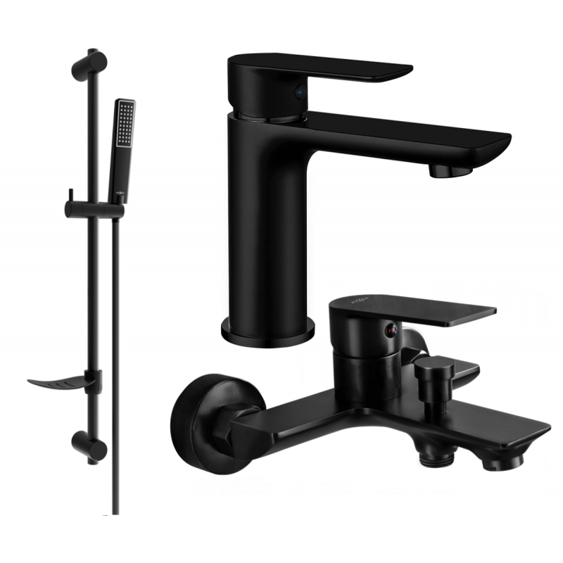 Mexen Alfa DF72 conjunto de banho, preto - 745703DF72-70