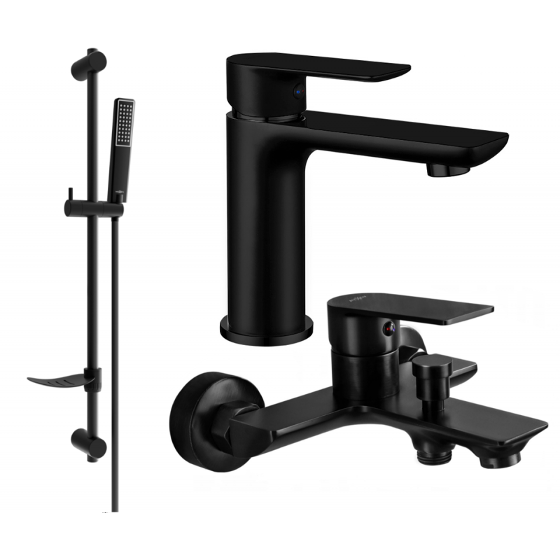 Mexen Alfa DF72 conjunto de baño, negro - 745703DF72-70