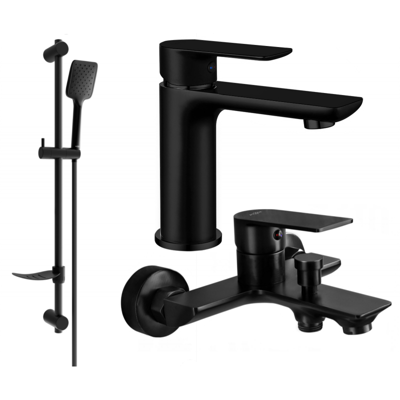 Mexen Alfa DF62 conjunto de banheira, preto - 745703DF62-70