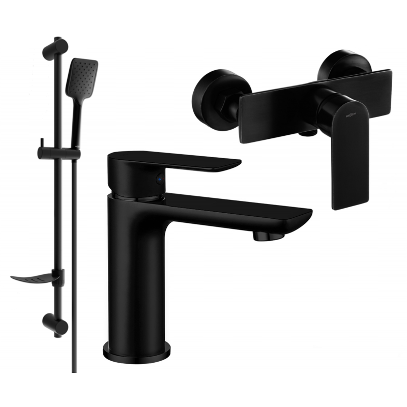 Mexen Alfa DF62 shower set, black - 745704DF62-70