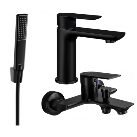 Mexen Alfa R72 bath set, black - 745703R72-70