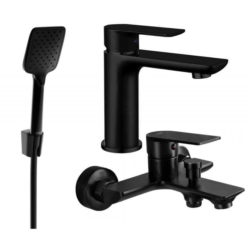 Mexen Alfa R62 conjunto de bañera, negro - 745703R62-70