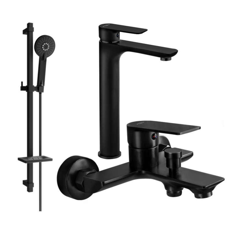 Mexen Alfa DQ40 conjunto de bañera, negro - 745713DQ40-70
