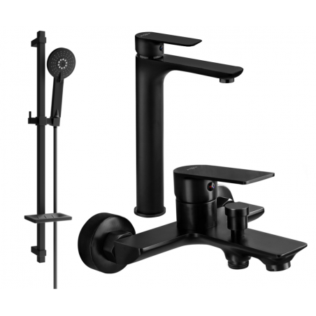 Mexen Alfa DQ40 Bathtub Set, Black - 745713DQ40-70