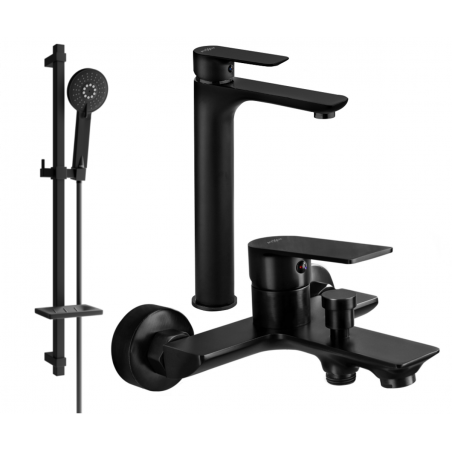 Mexen Alfa DQ40 conjunto de baño, negro - 745713DQ40-70