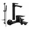 Mexen Alfa DF72 Bath Set, Black - 745713DF72-70