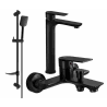 Mexen Alfa DF62 Badewannenset, schwarz - 745713DF62-70