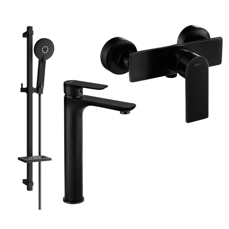 Mexen Alfa DQ40 crni tuš set - 745714DQ40-70