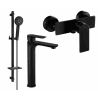 Mexen Alfa DQ40 shower set, black - 745714DQ40-70