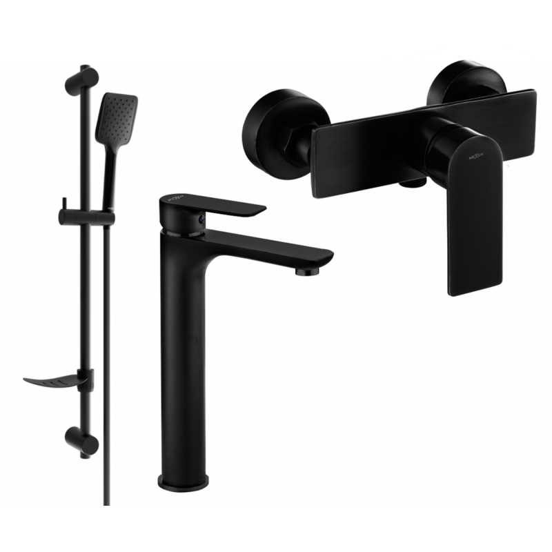 Mexen Alfa DF62 shower set, black - 745714DF62-70