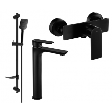 Mexen Alfa DF62 shower set, black - 745714DF62-70