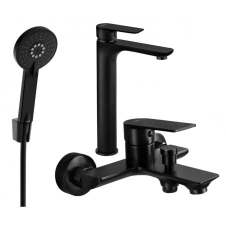 Mexen Alfa R40 Badewannen-Set, schwarz - 745713R40-70