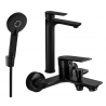 Mexen Alfa R40 Badewannenset, schwarz - 745713R40-70