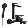 Mexen Alfa R40 Bath Set, Black - 745713R40-70