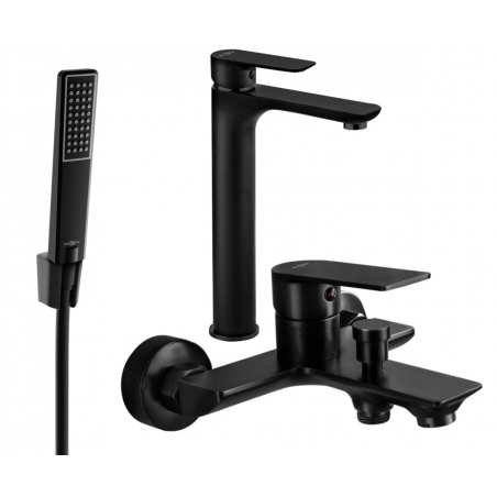 Mexen Alfa R72 conjunto para bañera, negro - 745713R72-70