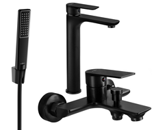Mexen Alfa R72 conjunto para bañera, negro - 745713R72-70