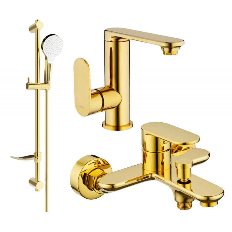 Mexen Milo DF05 badkarsset, gyllene - 713053DF05-50