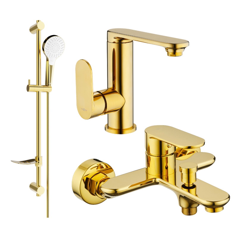 Mexen Milo DF05 vannikomplekt, kuldne - 713053DF05-50