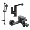 Mexen Milo DF05 bath set, black - 713053DF05-70