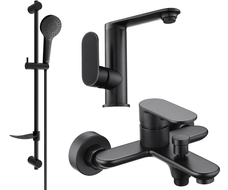 Mexen Milo DF05 Badewannen-Set, schwarz - 713053DF05-70